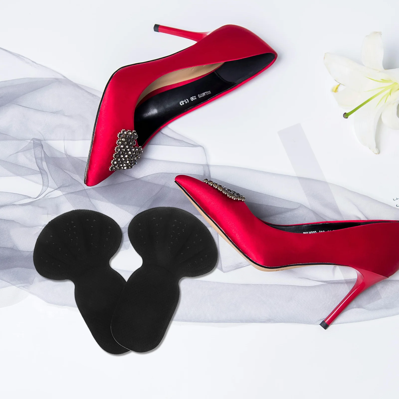 

4pcs High Heel Heel Pads Inserts Non-Slip Thickened Cushion For Women Shoe Grips Anti-Friction Protection Insole Foot Care Tool