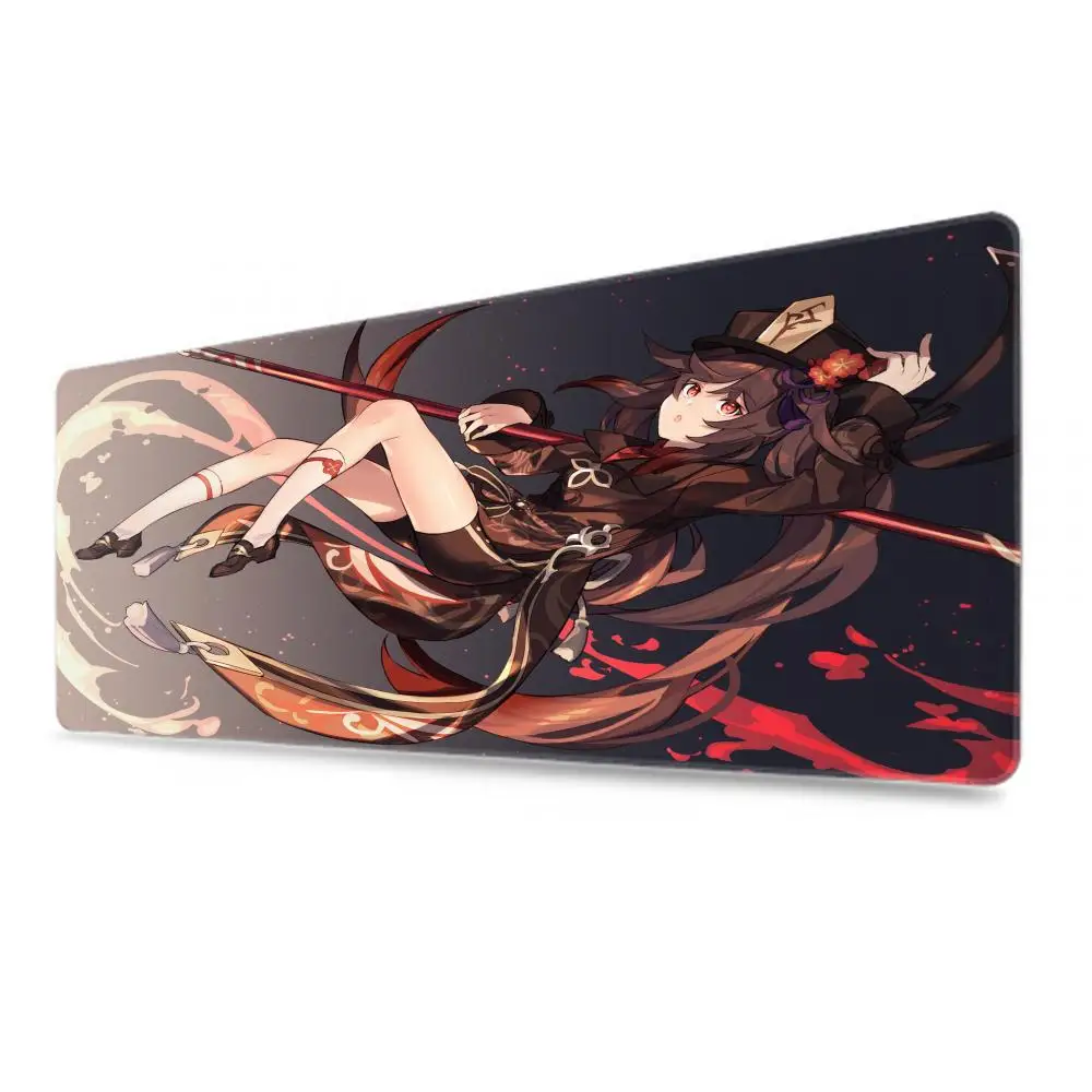 Genshin Impact-alfombrilla de ratón de Anime Hu Tao, alfombrilla grande para juegos, alfombrilla de goma para escritorio, accesorios para Pc