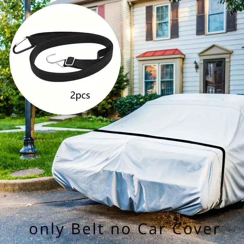 Adjustable Heavy Duty Car Cover Windproof Straps 2 Pcs Sturdy Secure Fixing Ropes for Travel Outdoor Parking Use