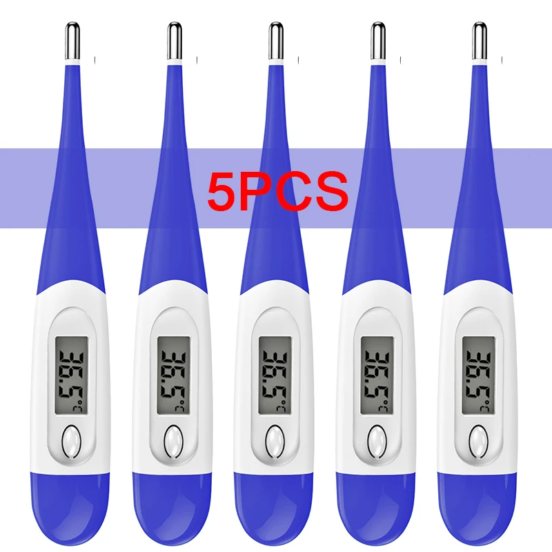 

5PCS Household Adults Children Thermometers for Fever Thermometer Electronic Soft Head Hard Head Digital Oral Armpit Temperature