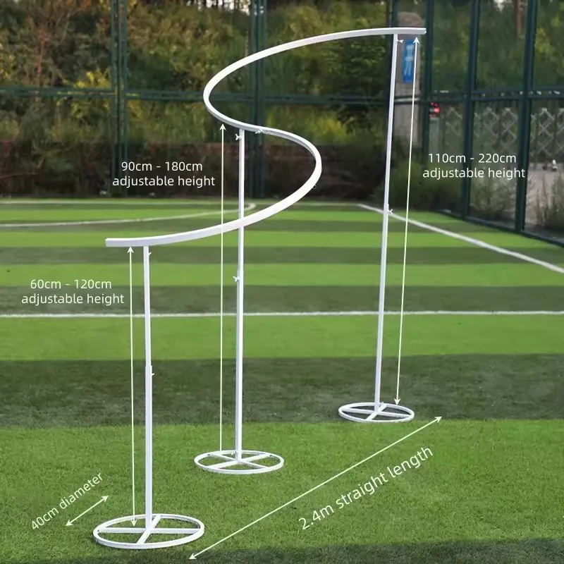 2 Stück Romantische Spiral-Stoffvorhänge Premium-Qualität Bogenförmiger Hintergrund für Hochzeitszeremonien im Freien, Partys, Empfänge und Veranstaltungsortdekoration – Detail 11
