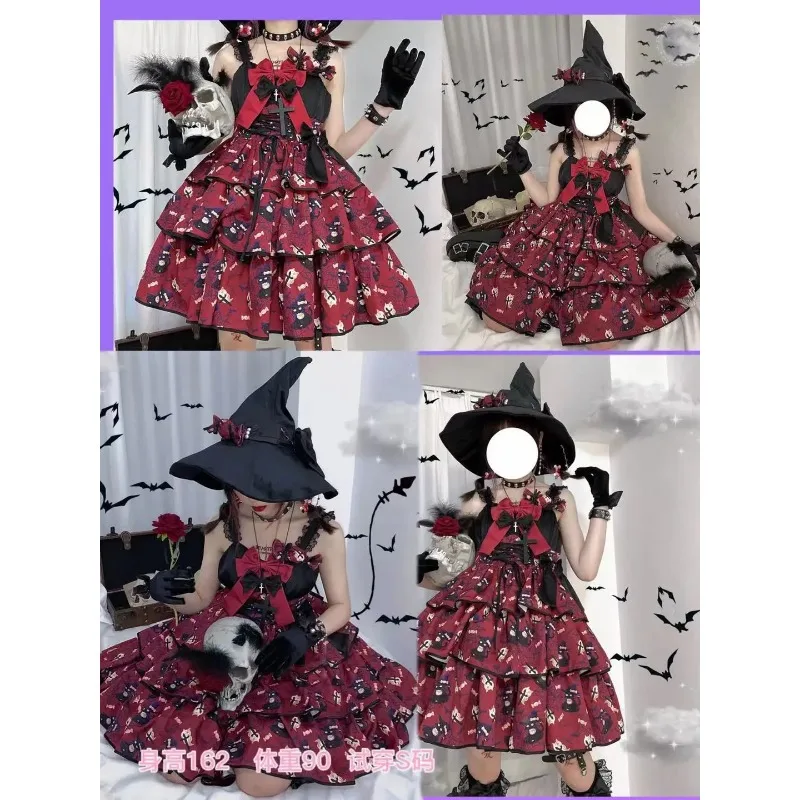 Nieuwe Modellen Hoge Kwaliteit Lolita Rok Sweet Kawai Driedelige Jsk Mouwloze Strik Prinses Tea Party Jurk In Verschillende Kleuren