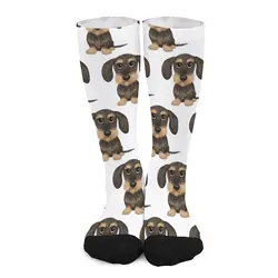 Calcetines con pelo de perro salchicha para hombre y mujer, medias con alambre, jabalí salvaje, bronceado, Teckel