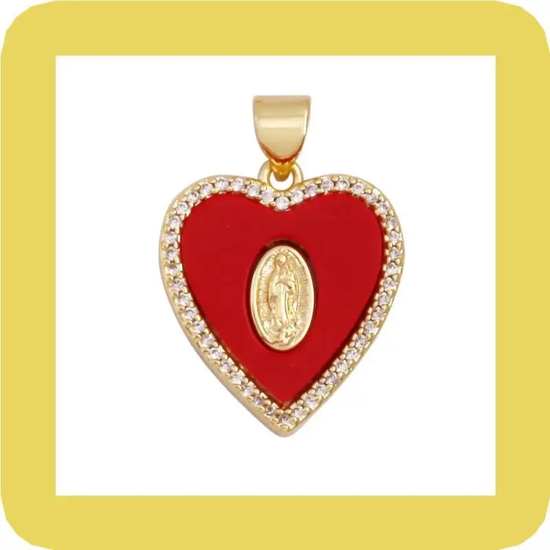 Vergoldete Anhänger aus Naturmuschelperlen mit verschiedenen religiösen Motiven für die Herstellung von DIY-Schmuck, Halsketten, Armbändern und Geschenken. – Detail 1