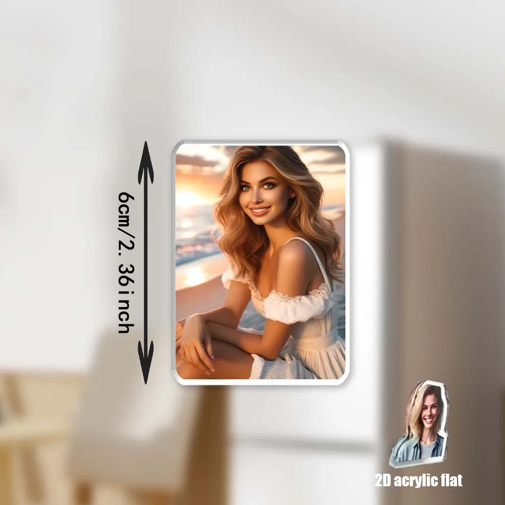 Custom Photo High-Tech Acrylic Fridge Magnet Transparent Personalized Refrigerator Sticker