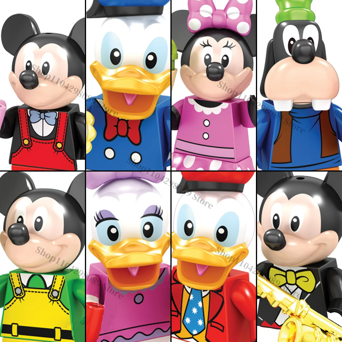 

Disney cartoon anime character Donald Duck Daisy Mickey Minnie building blocks children's mini brick toys holiday birthday gifts