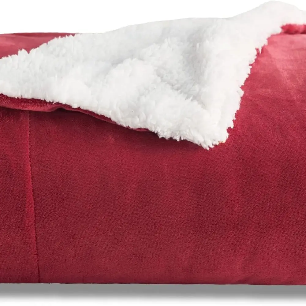 

Cozy Plush Fleece Throw Blanket for Couch, Warm Red Christmas Blanket for Women, 50x60 Inches