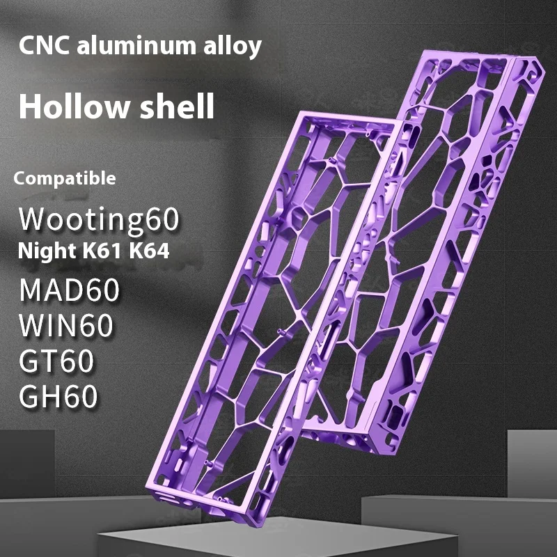 Wooting 60HE GH60 Holy60 Mad 60he 할로우 알루미늄 키보드 케이스 쉘 60% 키 레이아웃 Raven61 Aula Win60 GT60 키보드 쉘용