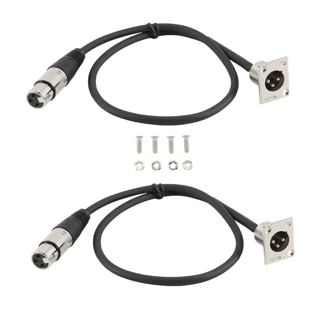 Fits for 2 Pack D Type XLR Cable , Pass Through Connector, D XLR Male to Female for Premium Stage Box, Patch Panel, Panel Mount view 4