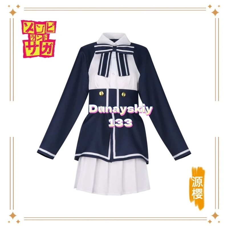 زومبي لاند ساغا هانا ساكورا تأثيري حلي زومبي أيدول أنيمي الزي شعر مستعار كامل لوليتا فستان زي مدرسي أداء الهالوين #4