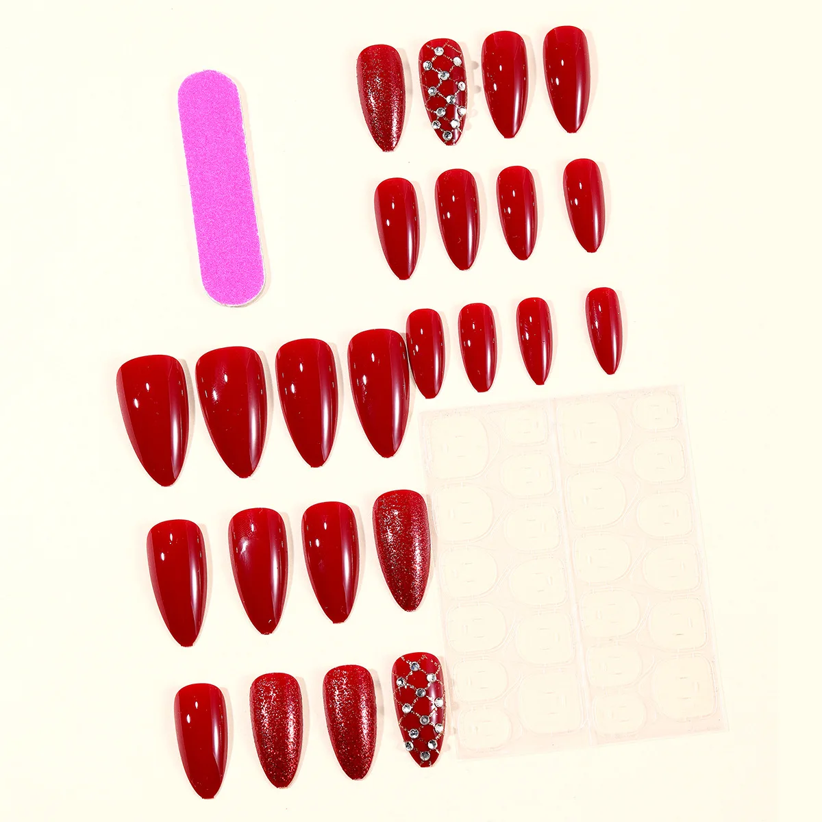 Nails applied on natural hands showing fit and wear