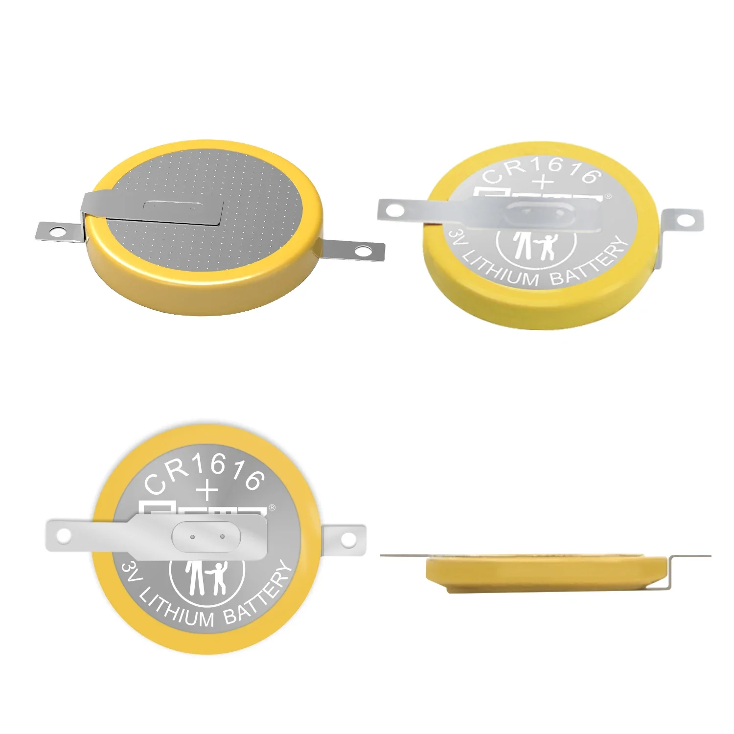 솔더 탭이있는 10PCS CR1616 PCB 전자 장난감 저울 LED 조명 용 3V 리튬 버튼 셀 배터리