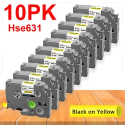 10PK Hse-231 Hse-631 Labels Compatible for Brother Hse-211 221 hse211 hse231 Heat Shrink Tube for Brother P-Touch Label Printer