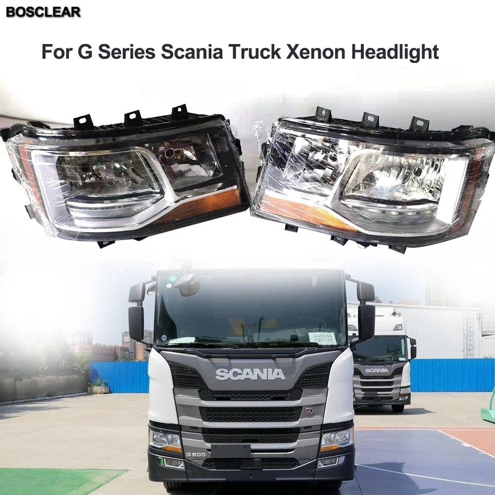 Piezas de repuesto nuevo Scania G410g45o G500 R500 R450 R410 G Series R Series faro pantalla capó montaje faro con indicador