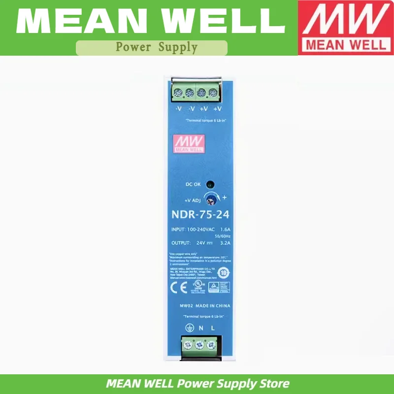 

Серия NDR-75 NDR-75-48 Mean Well NDR 76.8W 48V 0~1.6A