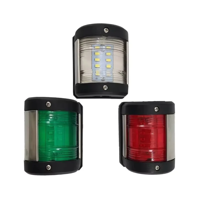 

ISURE MARINE 3Pcs Boat LED Navigation Light Green Starboard Red Port White Stern Suitable For Ships And Yachts