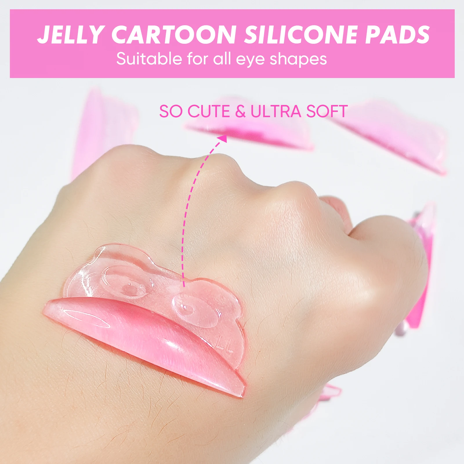 PERMANIA 8 Pz Silicone Ciglia Perm Pad Sollevamento Lash Lift Shield U Deformato Ciglia 3D Bigodino Accessori Applicatore Strumento di Trucco