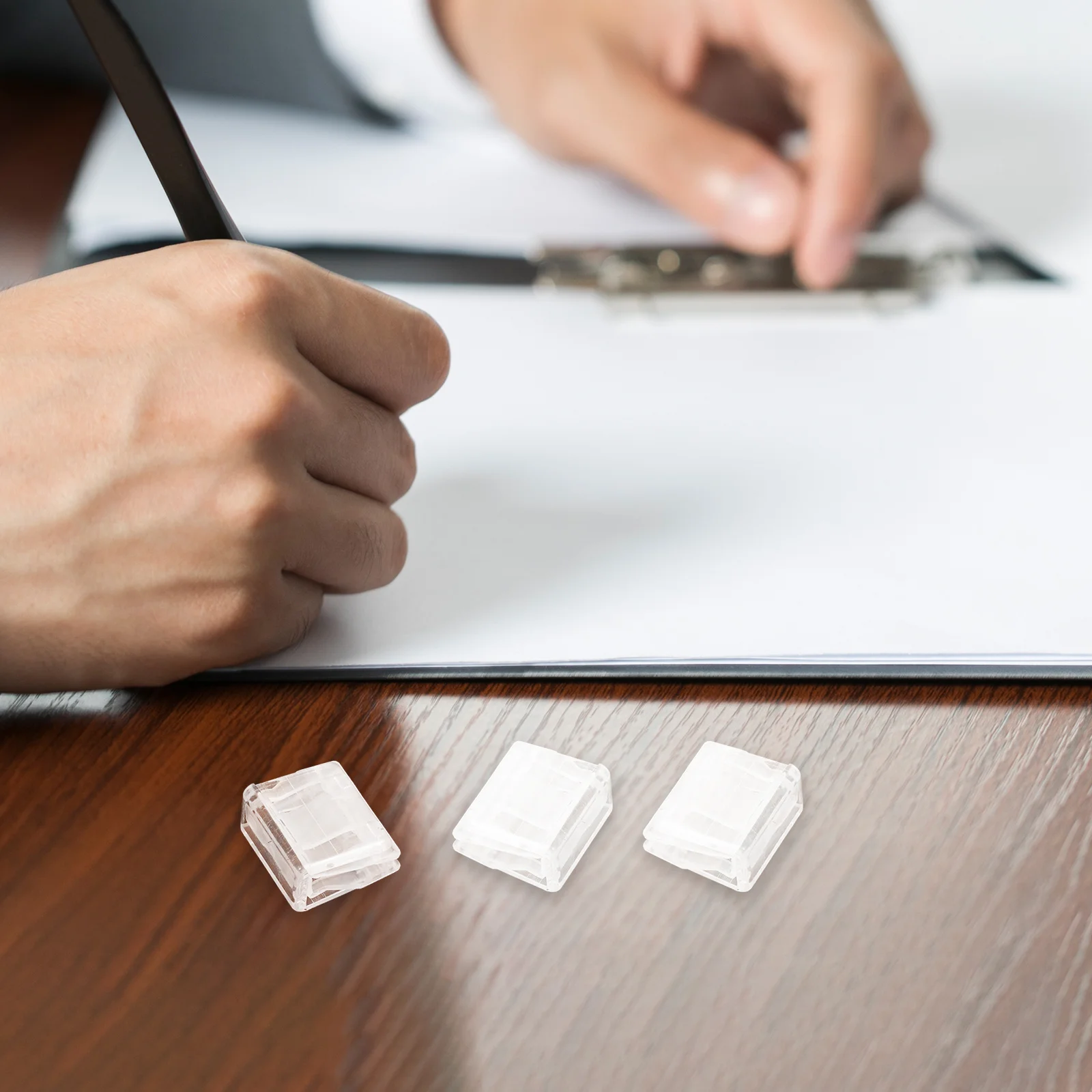 20 قطعة من مشابك الورق البلاستيكية الشفافة حامل للمستندات أوراق الاختبار المذكرات مكتب المدرسة تنظيم المنزل مجلد ملفات الزاوية