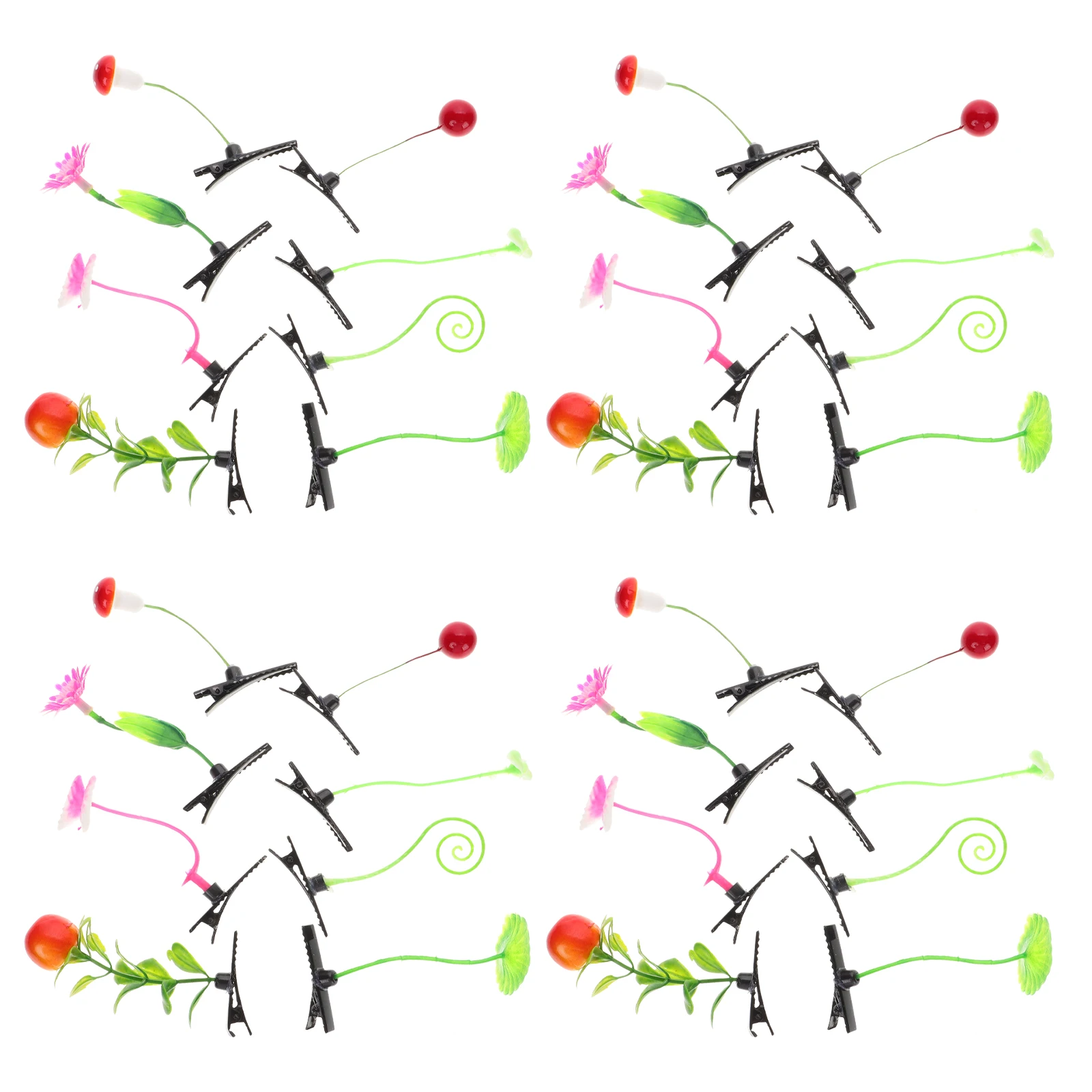 

32Pcs Simulated Plant Hair Clips Lifelike Vibrant Design Lightweight Comfortable Hair Accessories for Women Daily Wear