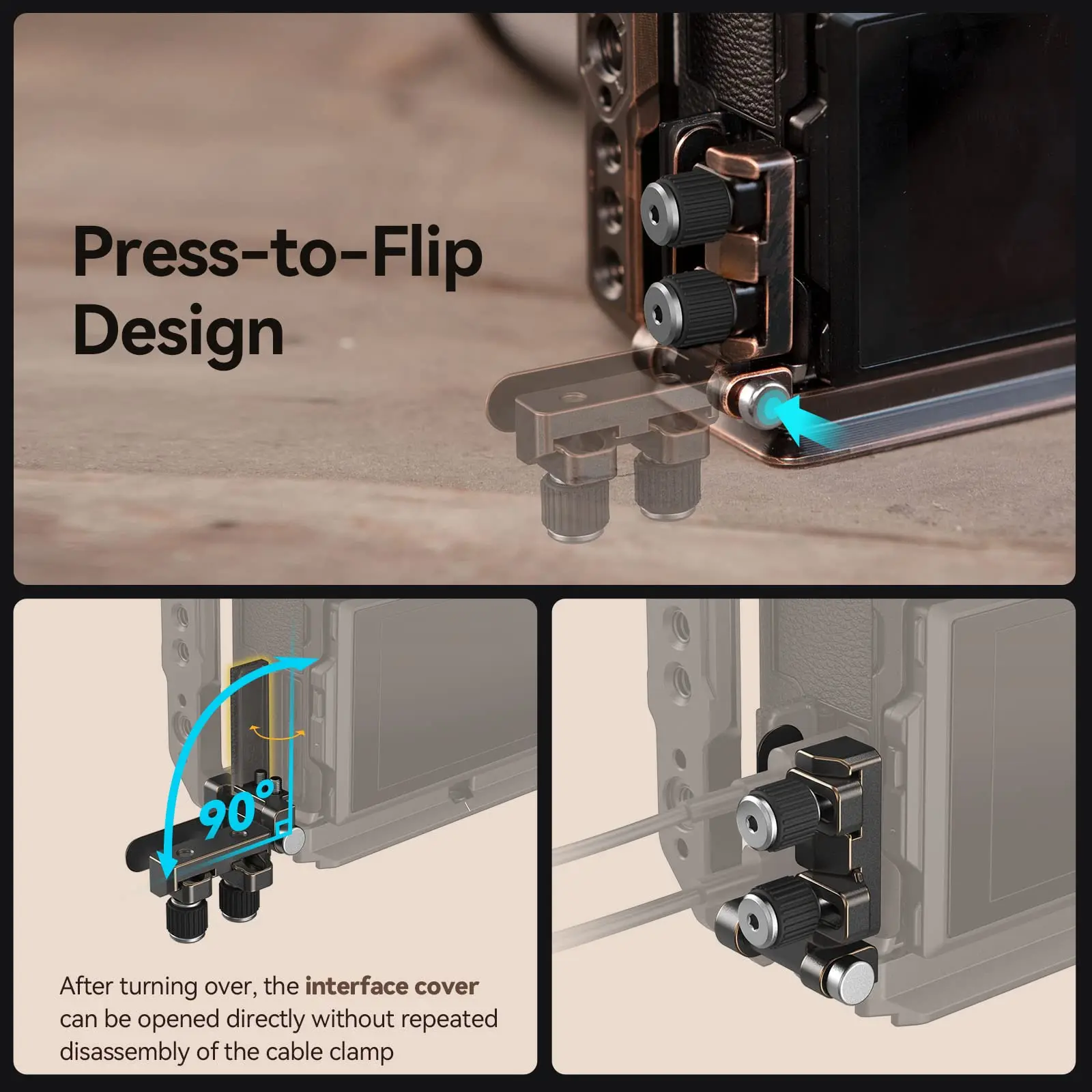 SmallRig X-T5 Cable Clamp for HDMI & USB-C for FUJIFILM X-T5 Cage 3870/4135  -4147