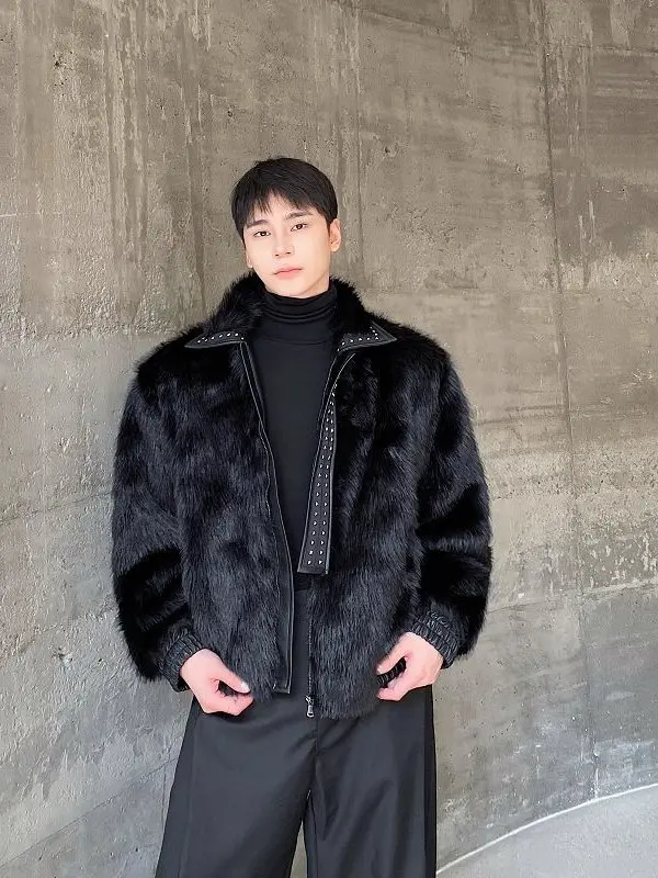 

Eco-Friendly Fur Jaet Men's Korean Sle Casual Trendy Brand High-End Feel Winter Cotton Thiened Outerwear