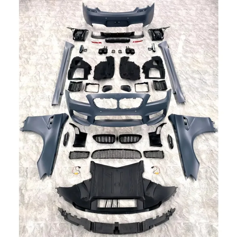 For F06 F12 F13 Update to M6 Bodykit Side Skirts Exhaust Pipe and Fender Spoiler Grille Full Bumper Body Kit