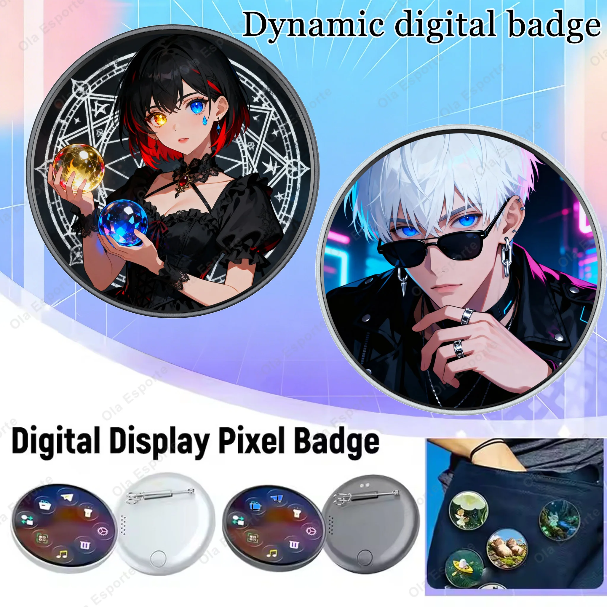 

Smart Dynamic Electronic Badge Anime Merchandise Digital Display Badge For Game Peripherals Excellent Birthday Gifts 2026 New