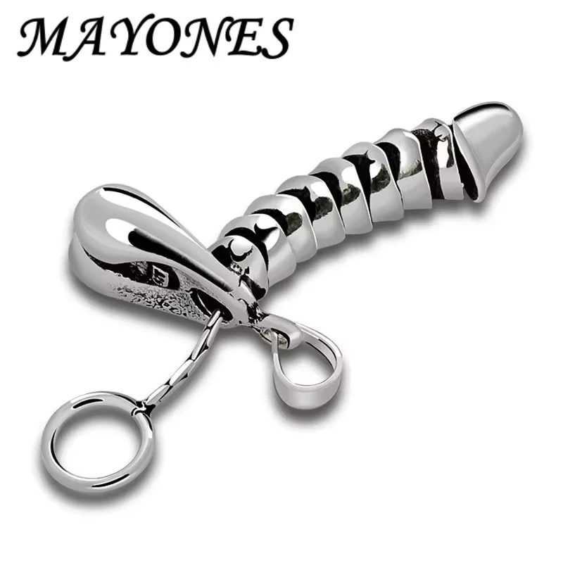 النشاط الفضي متعة الرجال القضيب قلادة قلادة الإبداعية الراقية المجوهرات هدية #1