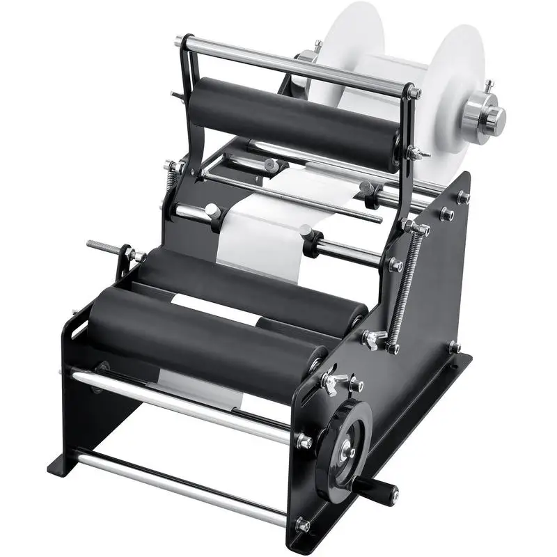 Hand Labeling Applicator 15-20pcs/min For Beverage Production Medicine Packaging Cosmetic Industry, Adjustable Bottle Labeler Diameter 0.78-4.72 inches Manual Operation Pressing Bar Included