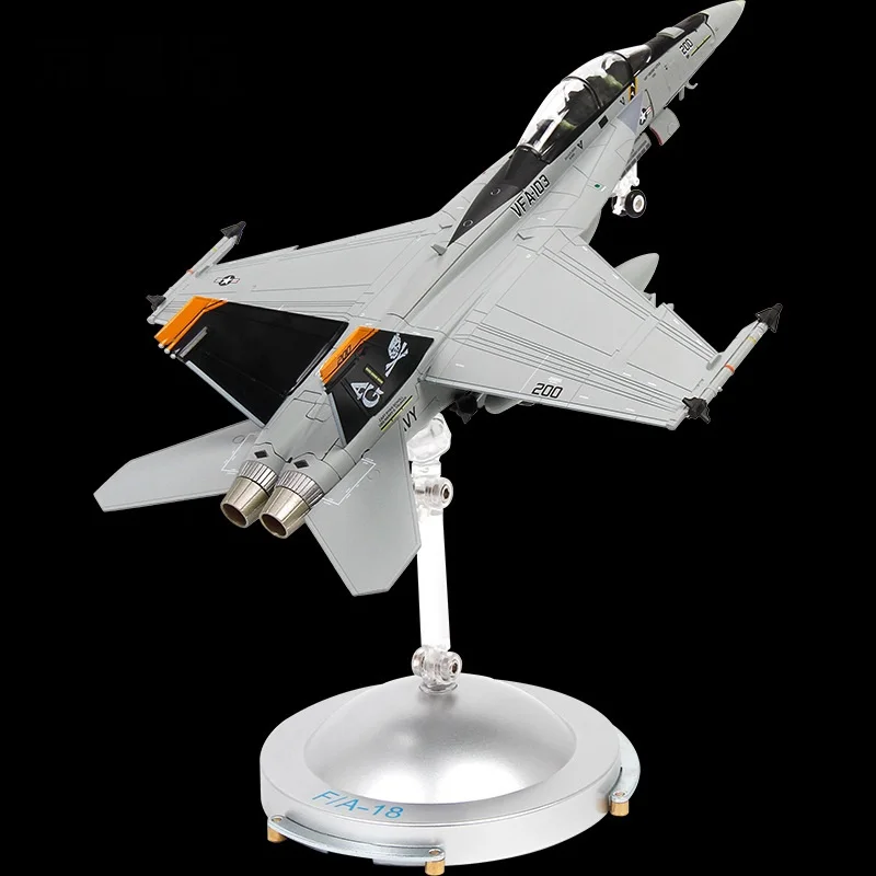 F/A-18F Super Hornet 1/72 Metal Airplane Model Kits with Display Base VFA-103 Jolly Rogers Diecast Alloy Fighter Replica