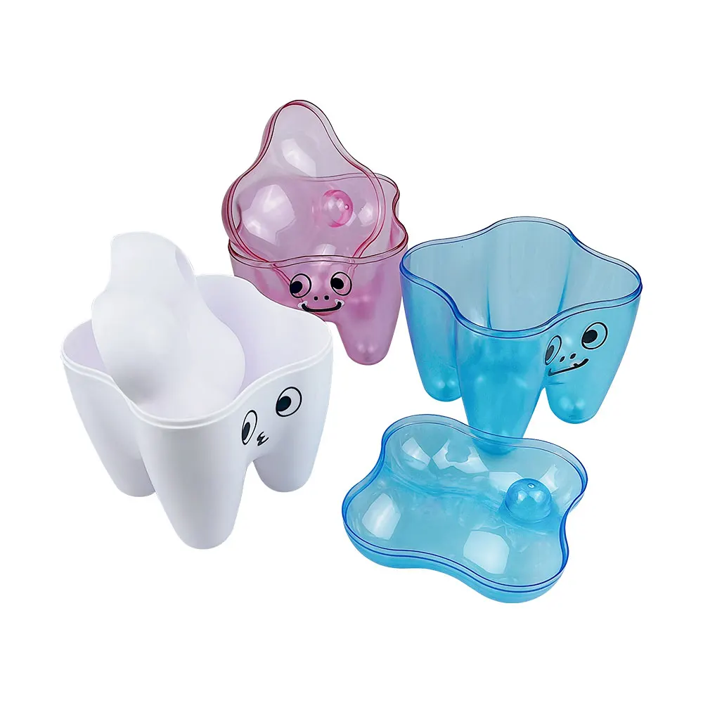 5Pcs Dental Small Items Storage Box Plastic Dentistry Accessories Dentist Gifts Cute Tooth Shaped Desktop Storage Box Storage