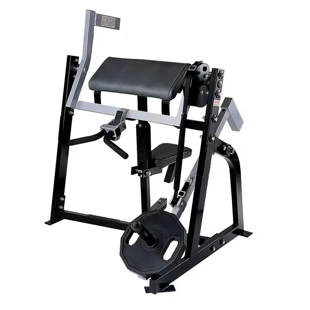 Commercial Gym Steel Fitness Equipment Seated Biceps Curl Strength Machine Plate Loaded Exercise for Chest Shoulder & Arms