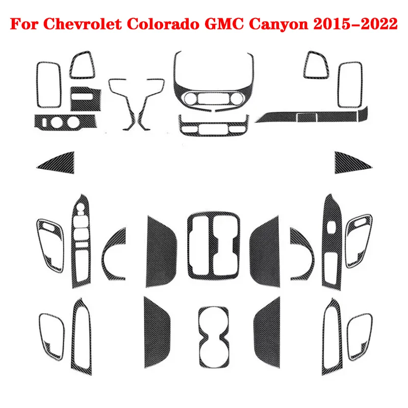 

For Chevrolet Colorado / GMC Canyon 2015 2016 2017 2018 2019 2020 2021 2022 Carbon Fiber Black Stickers Car Interior Accessories