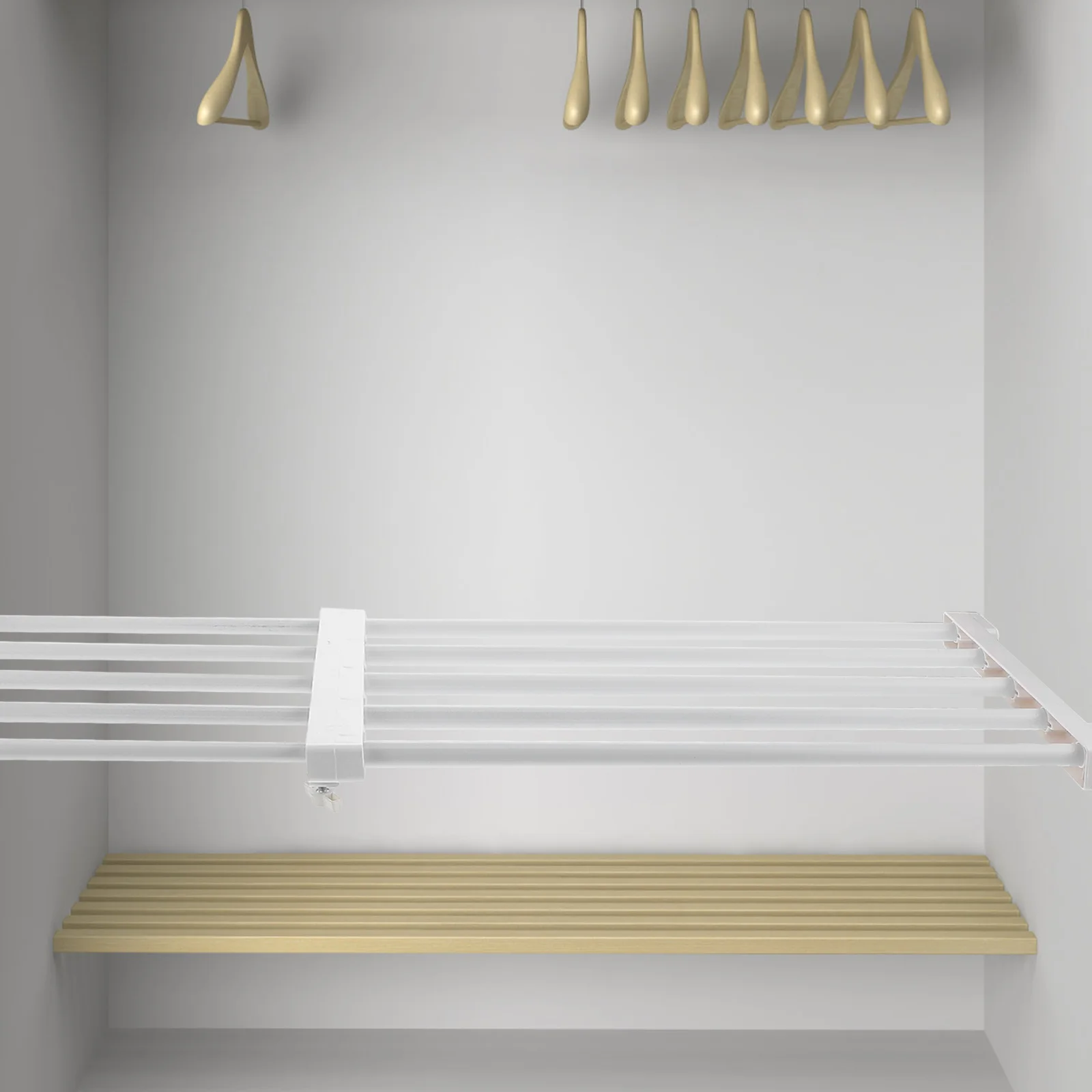 

Storage Partition Clothes Organizer Space Saver Layered Separator Divider Rack Shelf Hanging Closet Rod Bracket Wardrobe Drawer