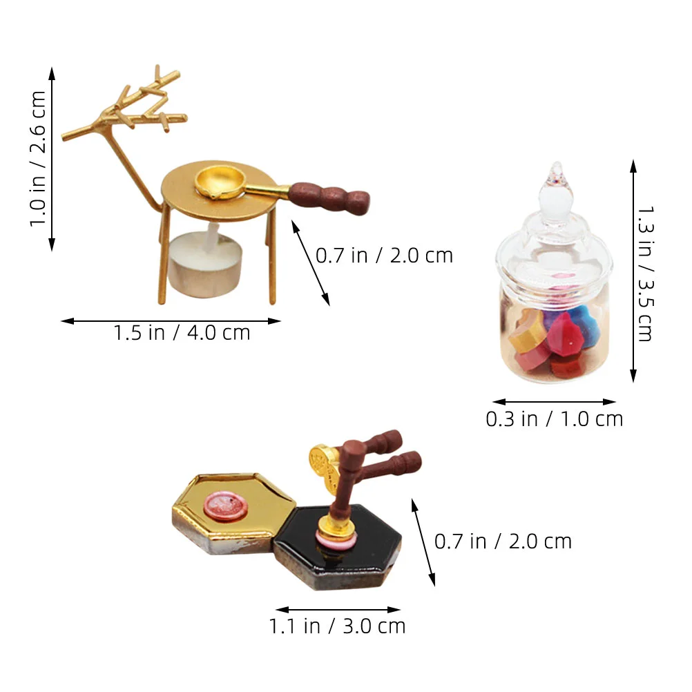 Dom Mini Pieczęć Ognista Farba Miniaturowy Wosk Model Zestaw Dekoracji Modele Rekwizyt Architektura Krajobrazu Akcesoria