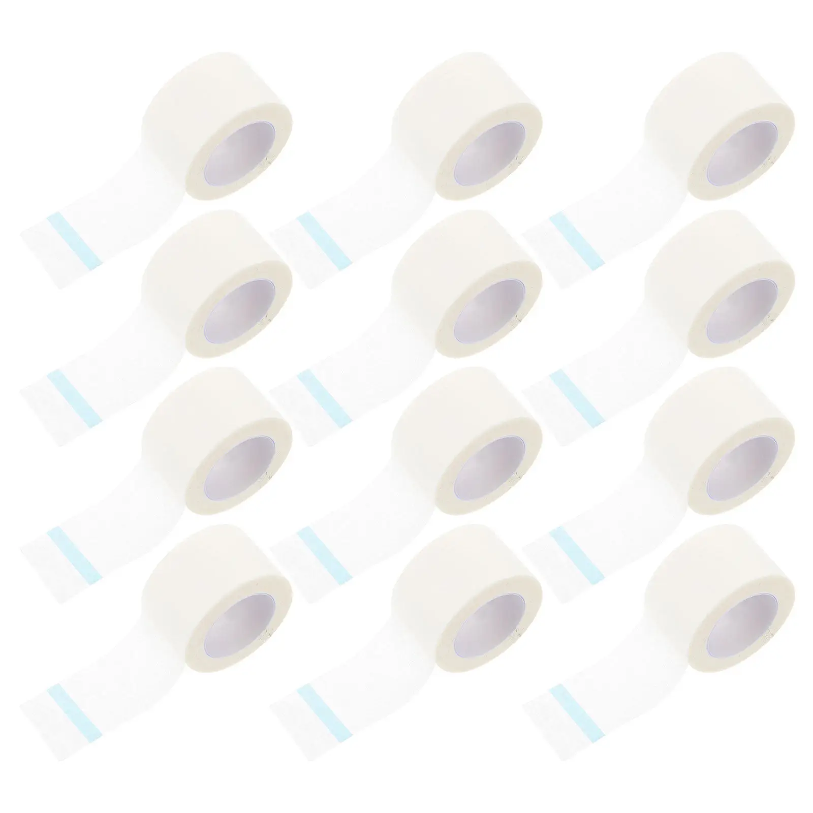 

12 Rolls Medical Grade Paper Tape Hypoallergenic Breathable Skin Tape Pressure Sensitive Adhesive Non Woven Fabric Roll