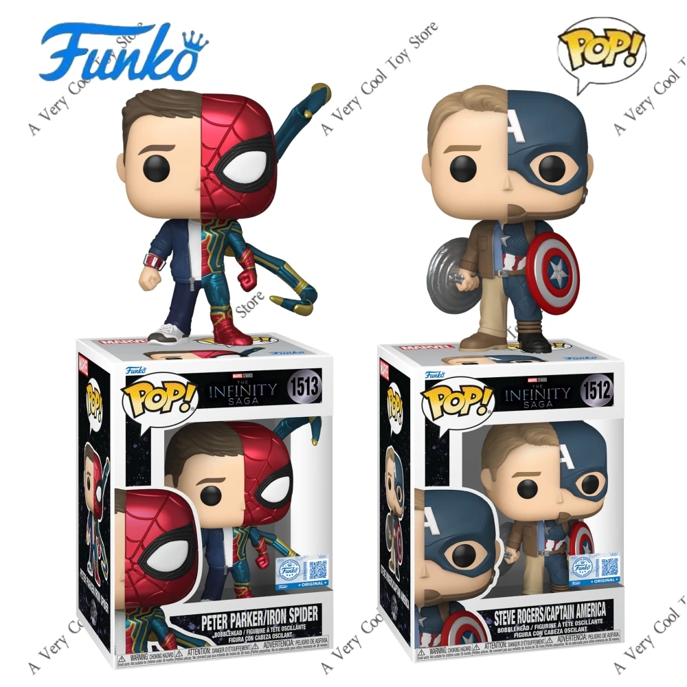 Figura de Marvel The Infinity Saga Peter Parker Iron Spider Steve Rogers/Capitán América Funko Pop figura de vinilo juguete de edición limitada