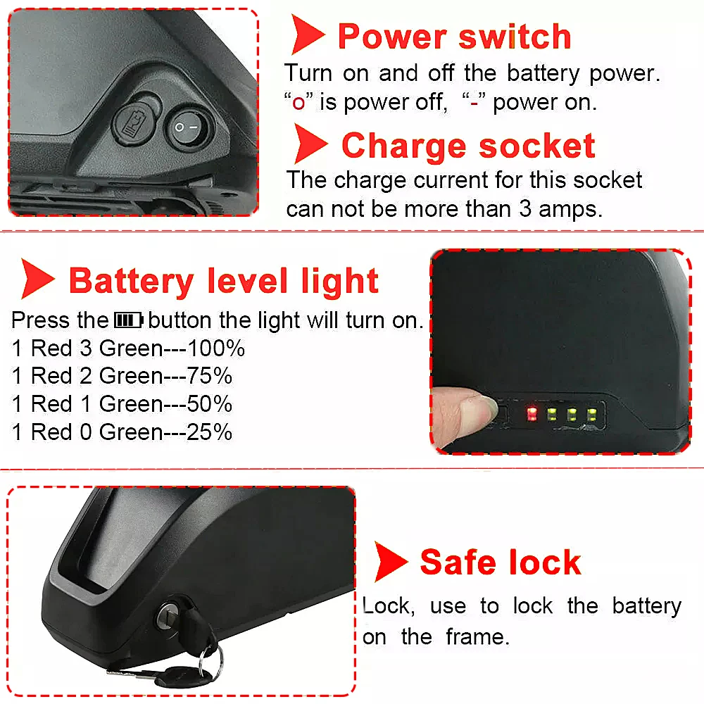 Genuine 18650 Samsung Electric Bicycle Battery 48V Hailong Polly DP-9 36V 52V Lithium Ebiker Battery Pack 25W-1000W Motor