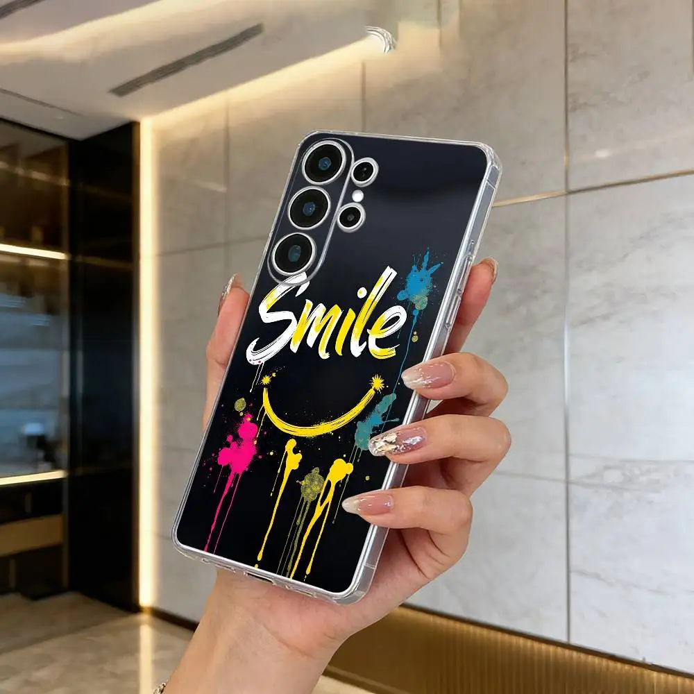 Cool -Colorful Graffiti Clear Soft Silicone Phone Case forSamsung S25, S24, S21, S22, S23, S30, Ultra, S20, Plus