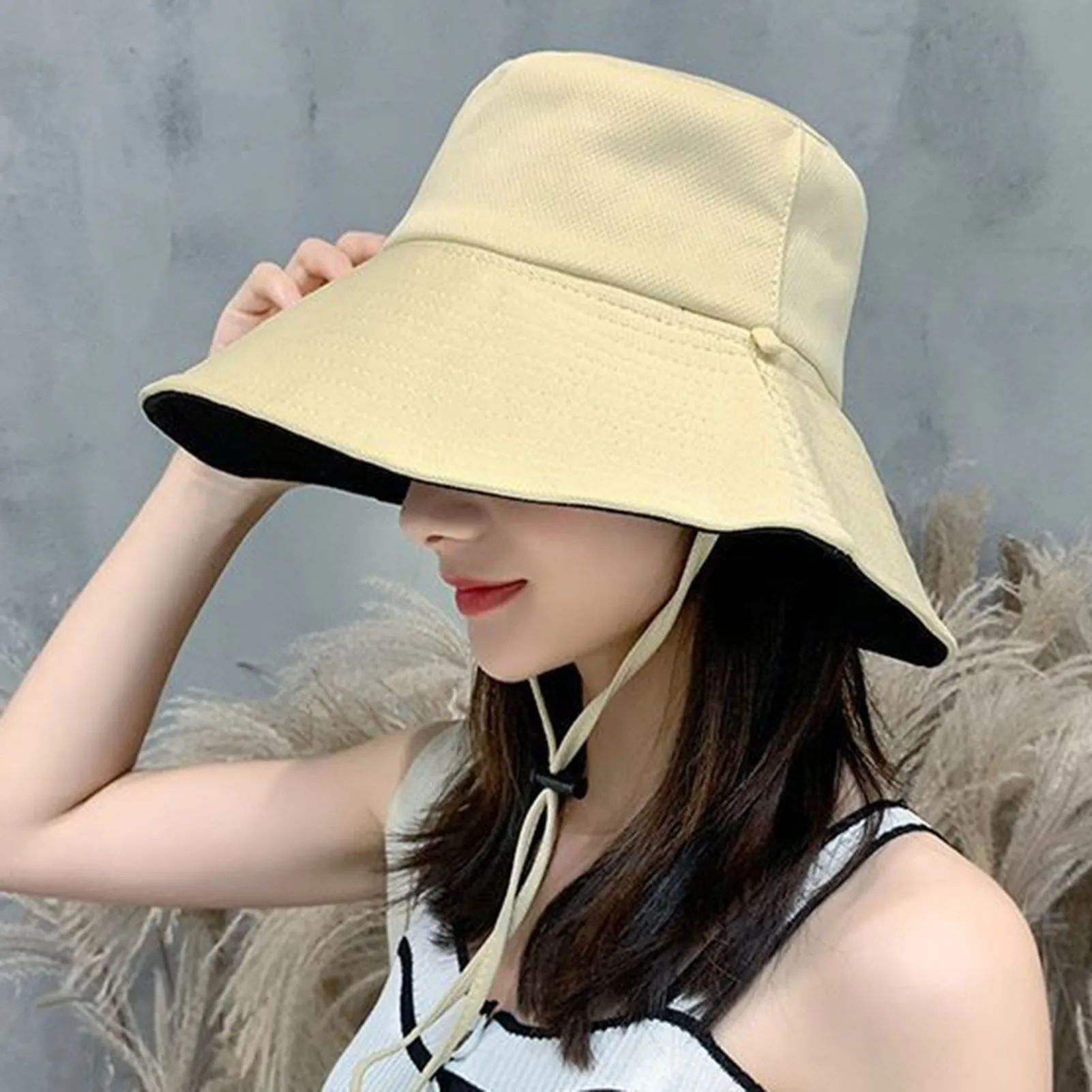 Summer Fisherman Hat For Women Anti-ultraviolet Double-sided Sunshade Cap Large Brim Outdoor Hat For Hiking Running Sports