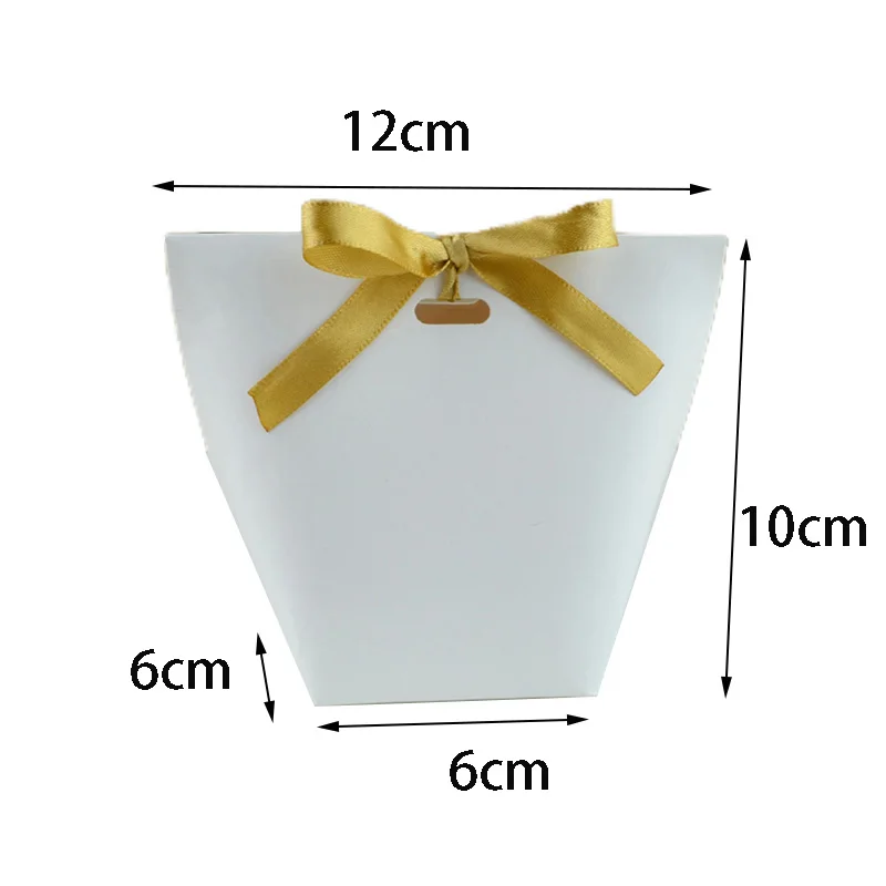 10/20Pcs Blank Kraft Papier Tasche Weiß Schwarz Candy Tasche Hochzeit Gefälligkeiten Geschenk Box Paket Geburtstag Party Dekoration taschen Mit Band – Detail 2