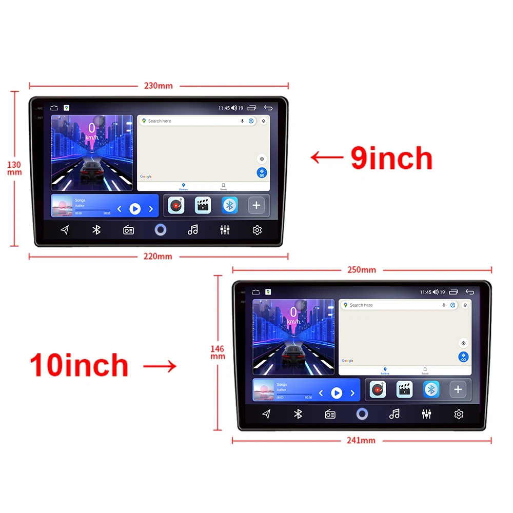 Car Radio Android 16 Universal 9/10 inch Car Stereo CarPlay GPS Multimedia Player Android Auto 2 DIN WiFi Player QLED Screen BT