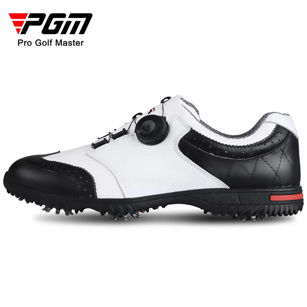 PGM Golf Shoes Waterproof Genuine Leather Sneakers Spikes Nail Non-Slip Mens Comfortable Knob Buckle Golf Men\'S Shoes XZ039