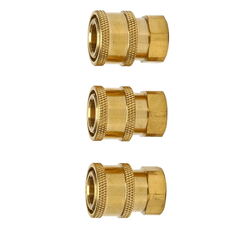 3 Pcs Pressure Washer Coupler, Quick Connect Fittings 1/4 Inch Quick Coupler Female NPT Socket Easy Install