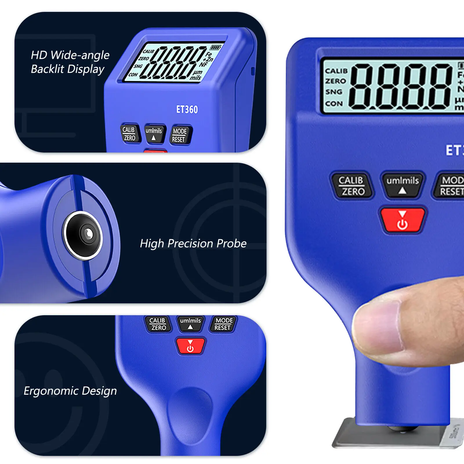 1500 μm automotive paint tester paint layers meter paint meter layer thickness meter