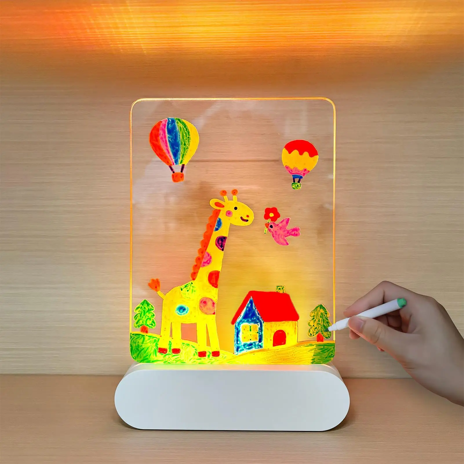 LED Tekentafel 3D 4-Kleur Licht Wissen Pad Speelgoed Herbruikbare Acryl Tekentafel Voor Jongens Meisjes Tieners Thuis school Kantoor Reizen