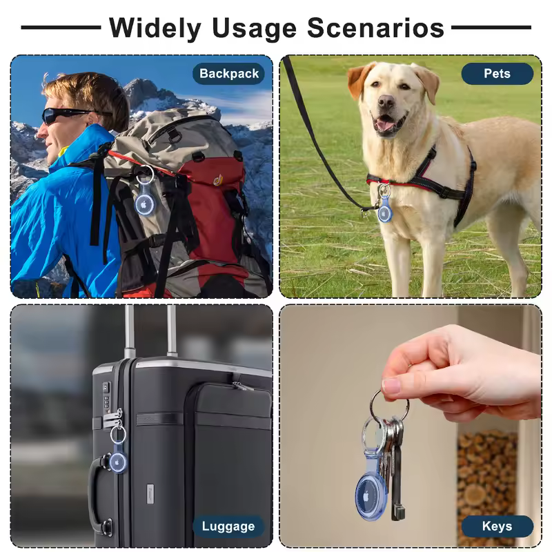 Waterproof Anti-lost Keychain Holder TPU Case for Apple Airtag Air Tag Dog Cat Pet Collar Keys Tracker Protective Full Cover - Image 5