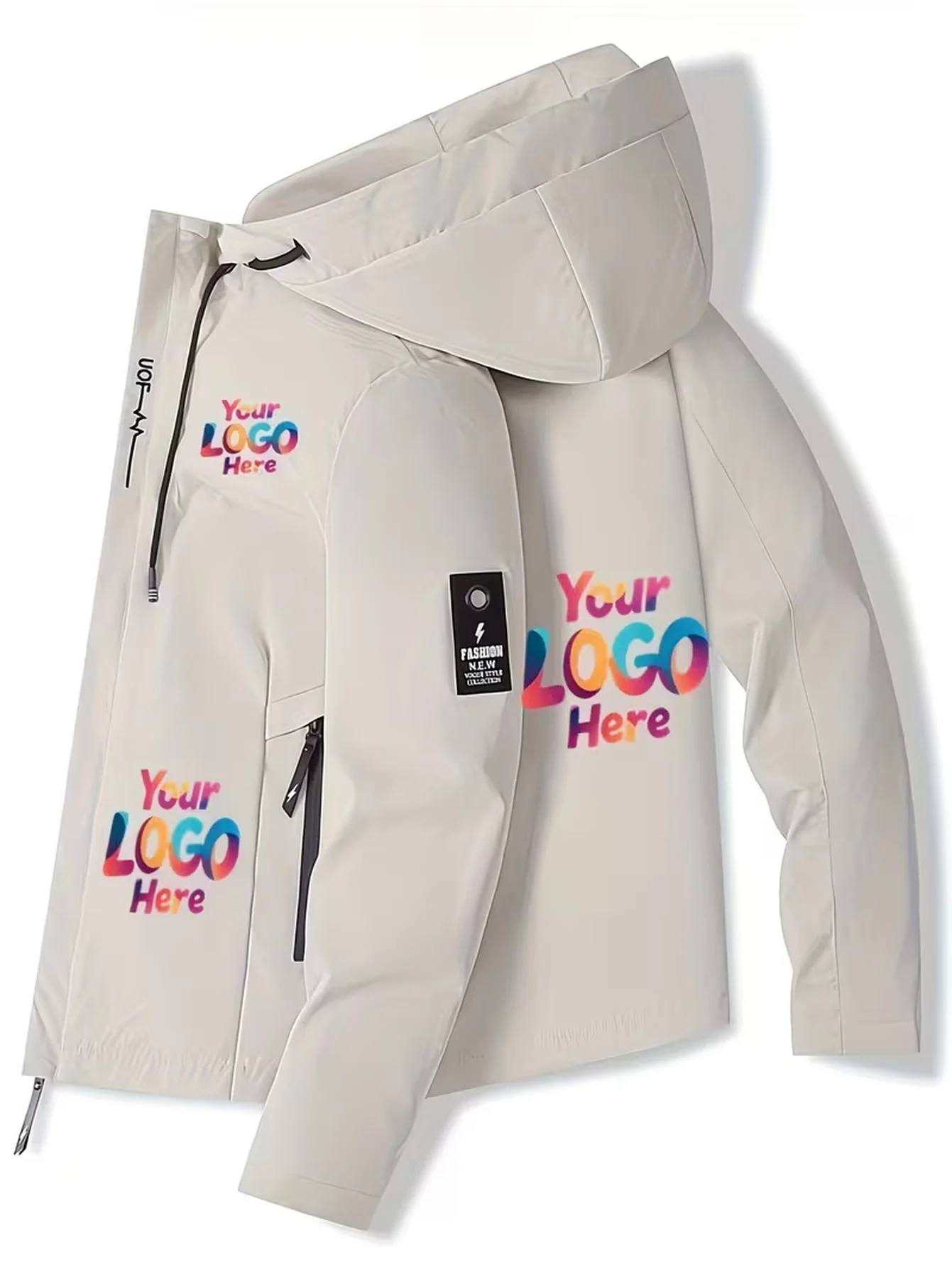 Unisex Custom Jacket - Add Your Logo/Text/Design - Soft Polyester Fabric, Suitable for Work, Events, Team Building - Easy Care