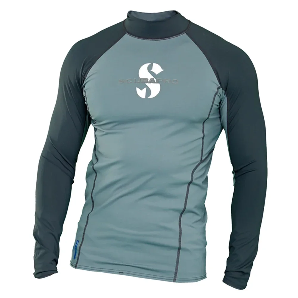 Herren Sommer Rash Guard Surf anzug UV Sonnenschutz Langarm Tauch anzüge Basic Skins Schwimmen enges Hemd Sport kleidung