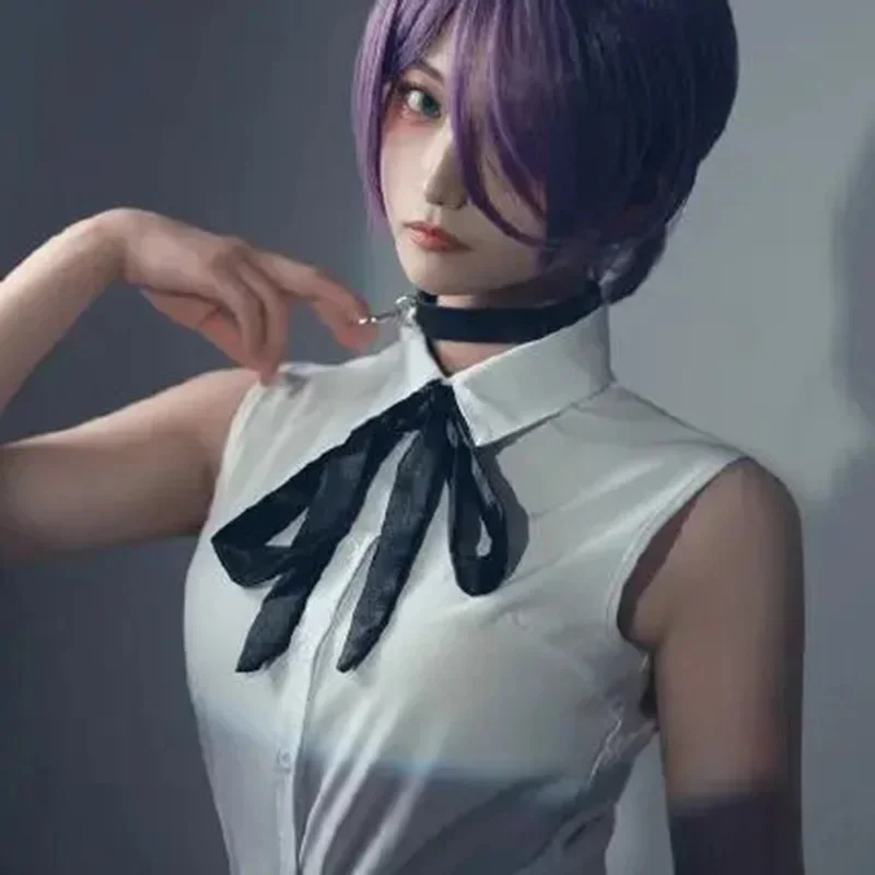 Anime Chainsaw Man Reze Cosplay Costume Utfits Shirt Tie Short Wig Neck Ring Women Uniform Halloween Party Costume